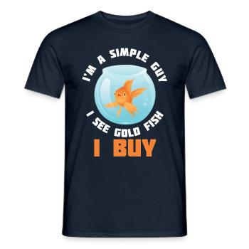 Simple Guy See Goldfish I Buy Carp Japan Aquarium - Männer T-Shirt - Navy - Vorne - AI Model Male 178 light (178cm)