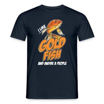 Comme le poisson rouge et la carpe japonaise pour 3 personnes - T-shirt homme - marine - Devant - AI Model Male 178 light (178cm)