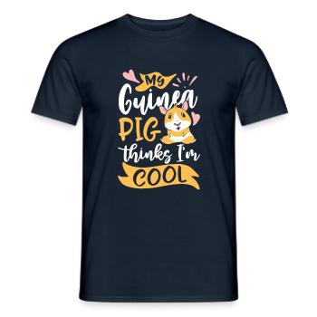 My guinea pig thinks I'm cool - - Men's T-Shirt - navy - Front - AI Model Male 178 light (178cm)