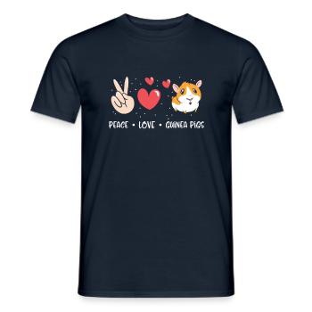 Peace Love Cochon d’Inde - Nice - T-shirt homme - marine - Devant - AI Model Male 178 light (178cm)
