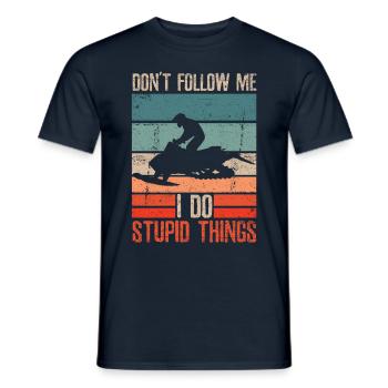 J’ai quitté ma motoneige - T-shirt homme - marine - Devant - AI Model Male 178 light (178cm)