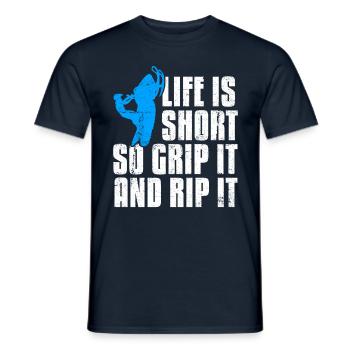 La vie est courte motoneiges - T-shirt homme - marine - Devant - AI Model Male 178 light (178cm)