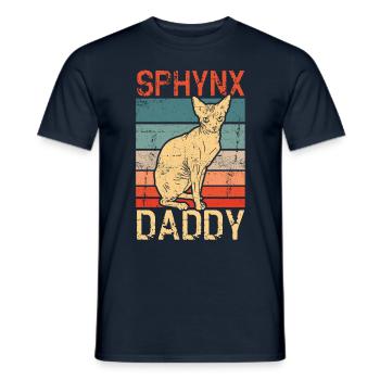 Sphynx-vati-kätzchen-haustier-besitzer-vintage - Männer T-Shirt - Navy - Vorne - AI Model Male 178 light (178cm)