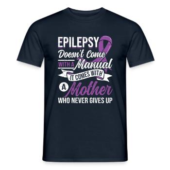 Maman Épilepsie Ruban violet Épilepsie épileptique - T-shirt homme - marine - Devant - AI Model Male 178 light (178cm)
