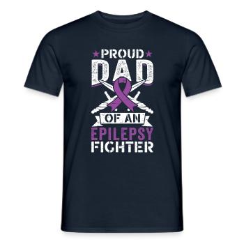 Father of a mother of an epilepsy fighter - Men's T-Shirt - navy - Front - AI Model Male 178 light (178cm)