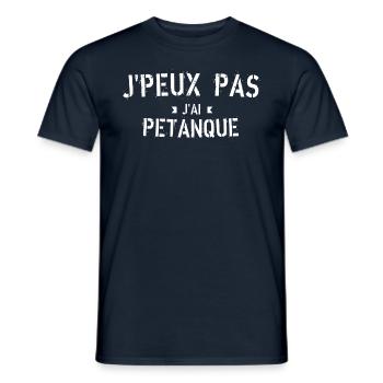 J Peux pas j ai pétanque - T-shirt homme - marine - Devant - AI Model Male 178 light (178cm)