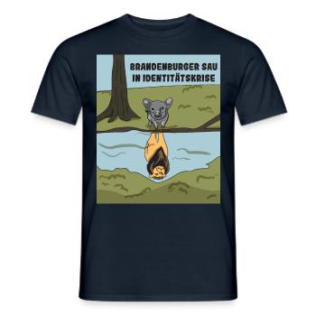 Wildschwein fühlt sich als Löwe / Löwin - Männer T-Shirt - Navy - Vorne - AI Model Male 178 light (178cm)