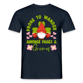 Gnome Prone To Wander Amonge Pages & Gnomes Gifts - Männer T-Shirt - Navy - Vorne - AI Model Male 178 light (178cm)