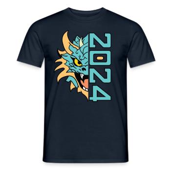 Drache 2024 Chinesisches Neujahr Jahr des Drachen - Männer T-Shirt - Navy - Vorne - AI Model Male 178 light (178cm)