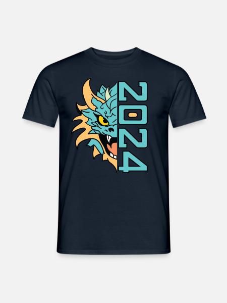 Drache 2024 Chinesisches Neujahr Jahr des Drachen - Männer T-Shirt - Navy