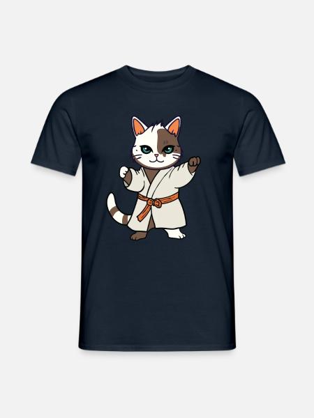 Karate Katze I lustige Tiere | Sport | Kätzchen - Männer T-Shirt - Navy