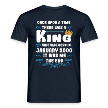 Once upon a time there was a king. January 2000 Birthday - Men's T-Shirt - navy - Front - AI Model Male 178 light (178cm)