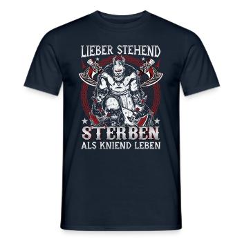 Better to die standing than to live kneeling - Men's T-Shirt - navy - Front - AI Model Male 178 light (178cm)