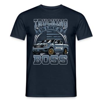 Trucking is like a Redneck - Men's T-Shirt - navy - Front - AI Model Male 178 light (178cm)