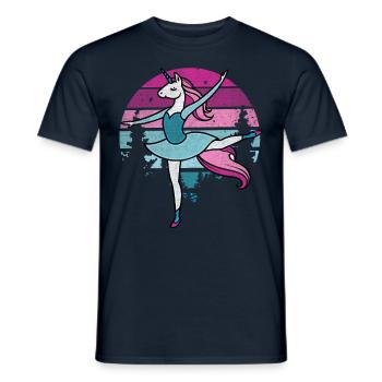Prima Ballerina Unicorn Riding I Ballet Fun I Tän - Men's T-Shirt - navy - Front - AI Model Male 178 light (178cm)