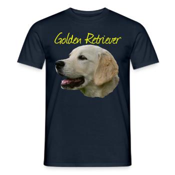 Golden Retriever, Retriever, Dog , Dog Sport, - Men's T-Shirt - navy - Front - AI Model Male 178 light (178cm)