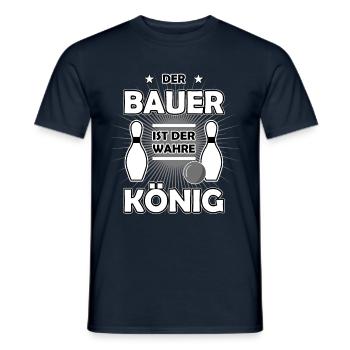 Beim Kegeln ist der Bauer der wahre König - Männer T-Shirt - Navy - Vorne - AI Model Male 178 light (178cm)