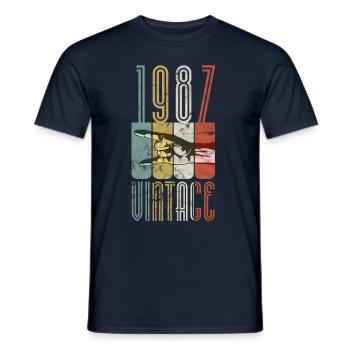 Millésime 1987 - T-shirt homme - marine - Devant - AI Model Male 178 light (178cm)