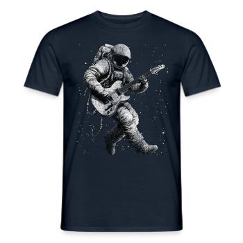 guitar astronaut space guitarist mission - Men's T-Shirt - navy - Front - AI Model Male 178 light (178cm)