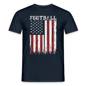 FOOTBALL AMÉRICAIN Amérique USA Grunge drapeau - T-shirt homme - marine - Devant - AI Model Male 178 light (178cm)