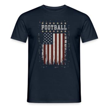 FOOTBALL AMÉRICAIN Amérique USA Grunge drapeau - T-shirt homme - marine - Devant - AI Model Male 178 light (178cm)