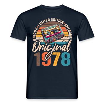 Vintage geboren 1978 Geburtstag Original 1978 - Männer T-Shirt - Navy - Vorne - AI Model Male 178 light (178cm)