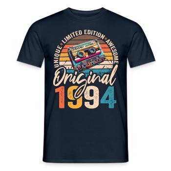 Vintage Born 1994 Birthday Original 1994 - Men's T-Shirt - navy - Front - AI Model Male 178 light (178cm)