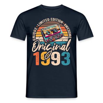 Vintage geboren 1993 Geburtstag Original 1993 - Männer T-Shirt - Navy - Vorne - AI Model Male 178 light (178cm)