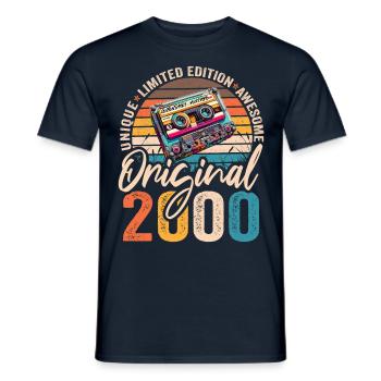 Vintage geboren 2000 Geburtstag Original 2000 - Männer T-Shirt - Navy - Vorne - AI Model Male 178 light (178cm)