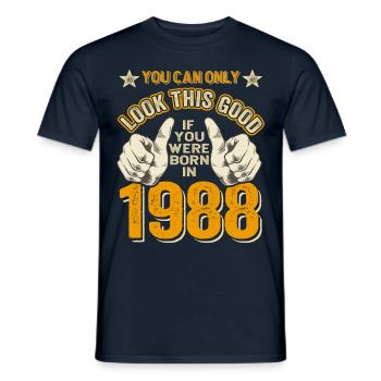 Geburtstag 1988 Jahrgang 1988 geboren 1988 - Männer T-Shirt - Navy - Vorne - AI Model Male 178 light (178cm)