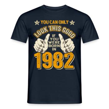 Geburtstag 1982 Jahrgang 1982 geboren 1982 - Männer T-Shirt - Navy - Vorne - AI Model Male 178 light (178cm)
