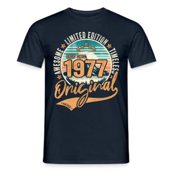Jahrgang 1977 47.Geburtstag Original 1977 - Männer T-Shirt - Navy - Vorne - AI Model Male 178 light (178cm)