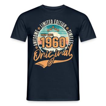 Vintage 1960 64th Birthday Original 1960 - Men's T-Shirt - navy - Front - AI Model Male 178 light (178cm)