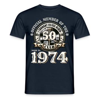 50th Birthday born 1974 Born 1974 - Men's T-Shirt - navy - Front - AI Model Male 178 light (178cm)