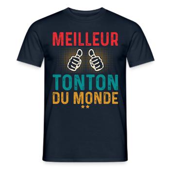 Meilleur Tonton cadeau anniversaire tonton - T-shirt homme - marine - Devant - AI Model Male 178 light (178cm)