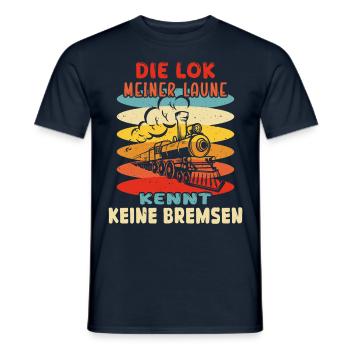 EISENBAHN DIE LOK MEINER LAUNE KENNT KEINE BREMSEN - Männer T-Shirt - Navy - Vorne - AI Model Male 178 light (178cm)