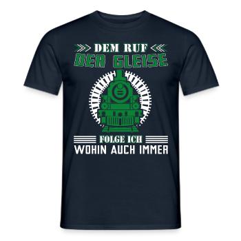 EISENBAHN DEM AUF DER GLEISE FOLGE ICH - Männer T-Shirt - Navy - Vorne - AI Model Male 178 light (178cm)
