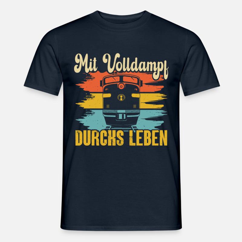 MIT VOLLDAMPF DURCH LEBEN - Männer T-Shirt - Navy