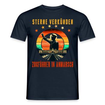 Sterne verkünden Zugführer in Anmarsch - Männer T-Shirt - Navy - Vorne - AI Model Male 178 light (178cm)