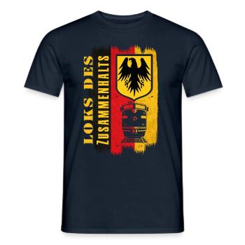 Eisenbahn LOKS DER ZUSAMMENHALT - Männer T-Shirt - Navy - Vorne - AI Model Male 178 light (178cm)