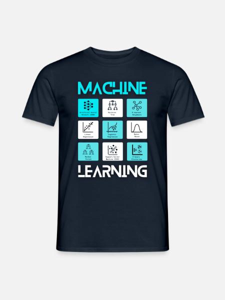 Machine Learning KI Deep AI Informatik LLM CNN - T-shirt herr - marinblå