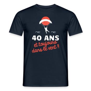 idée cadeau anniversaire amateurs de parapente - T-shirt homme - marine - Devant - AI Model Male 178 light (178cm)