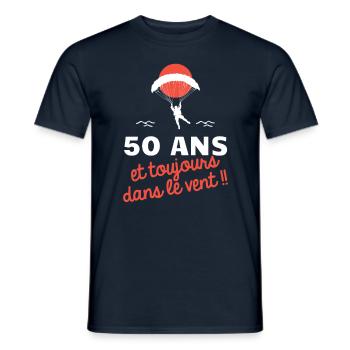 idée cadeau anniversaire amateurs de parapente - T-shirt homme - marine - Devant - AI Model Male 178 light (178cm)