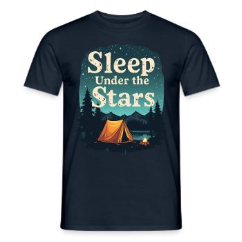 Sleep Under the Stars Camping & Outdoor Adventure - Men's T-Shirt - navy - Front - AI Model Male 178 light (178cm)
