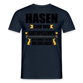 Hasen sind wie Chips - Männer T-Shirt - Navy - Vorne - AI Model Male 178 light (178cm)