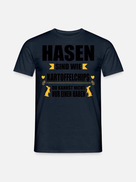 Hasen sind wie Chips - Männer T-Shirt - Navy