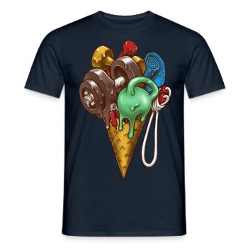 Ice Cream Workout - Men's T-Shirt - navy - Front - AI Model Male 178 light (178cm)