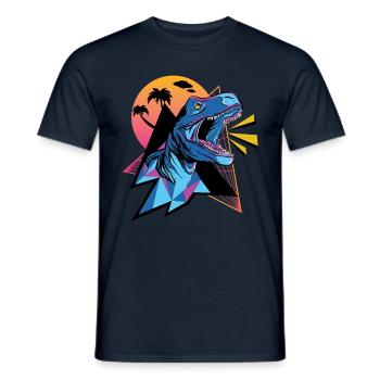 Dino. T-Rex - Men's T-Shirt - navy - Front - AI Model Male 178 light (178cm)
