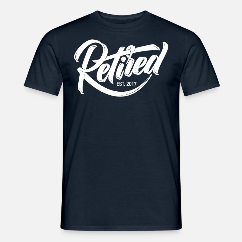 Retired EST. 2017 | Cool Logo Design - Men’s T-shirt - navy