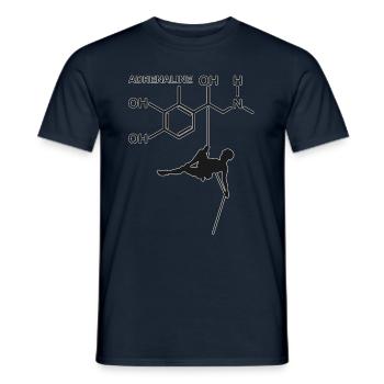 Adrenaline climbing - design for rock climbing fans - Men's T-Shirt - navy - Front - AI Model Male 178 light (178cm)